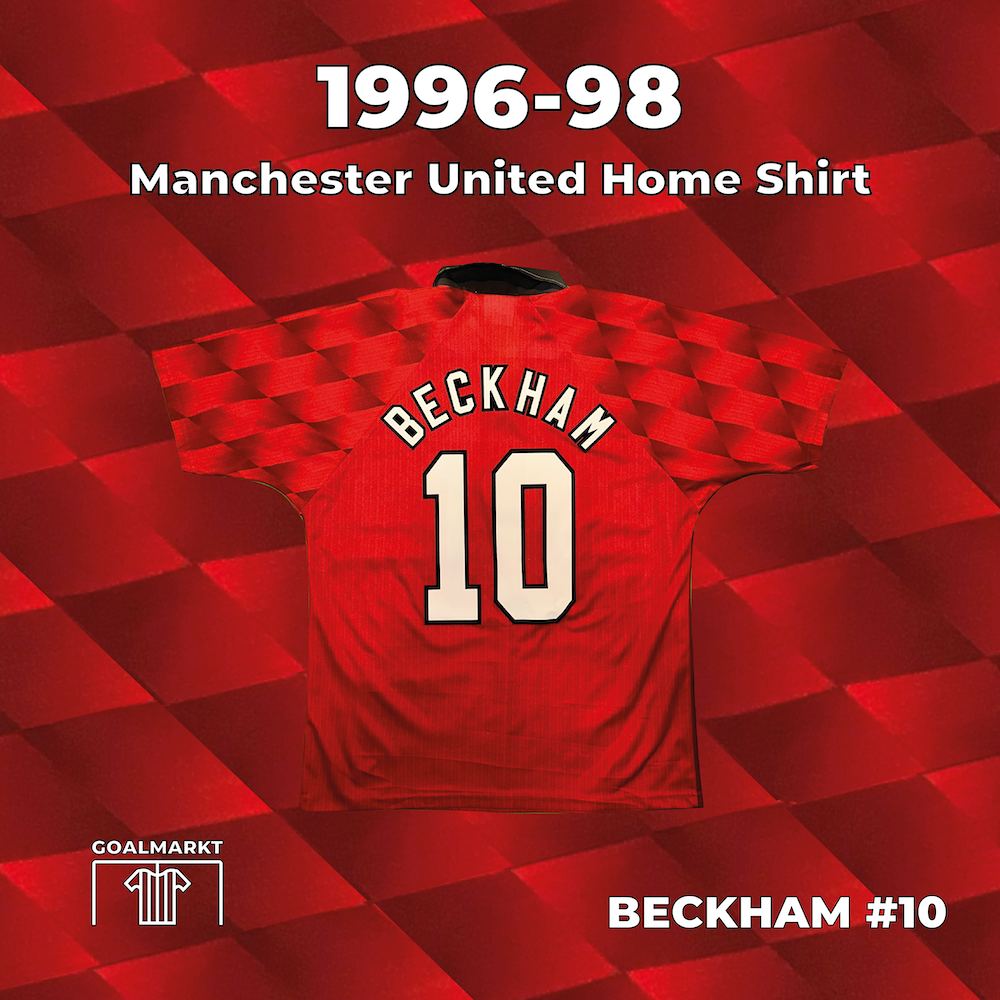 1996-98 Manchester United Home Shirt Beckham #10 L