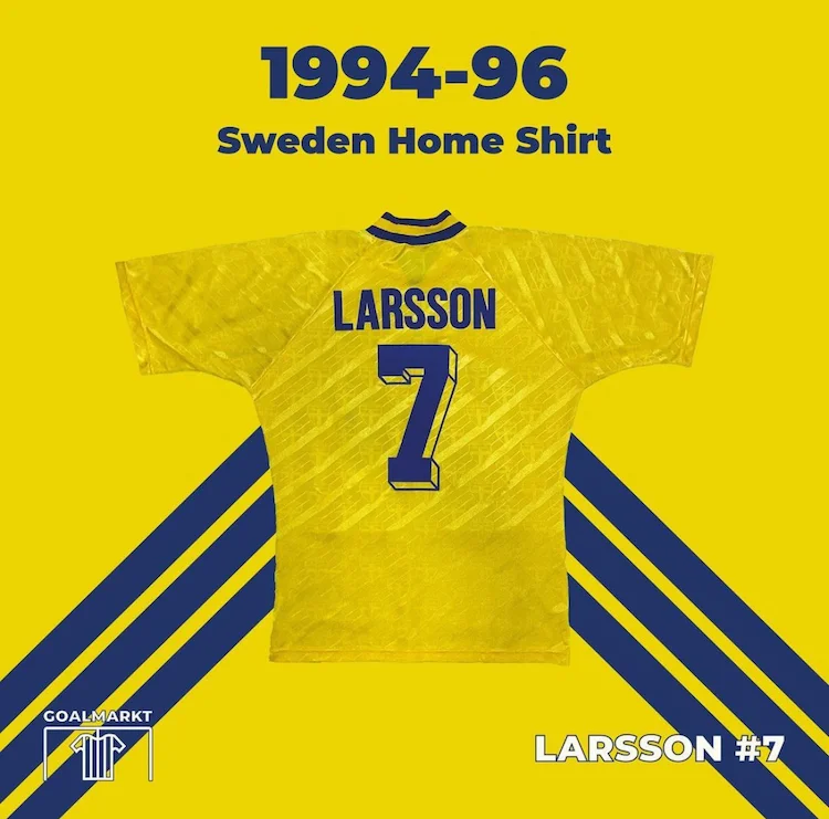 1994-96 Sweden Home Shirt Larsson #7 M