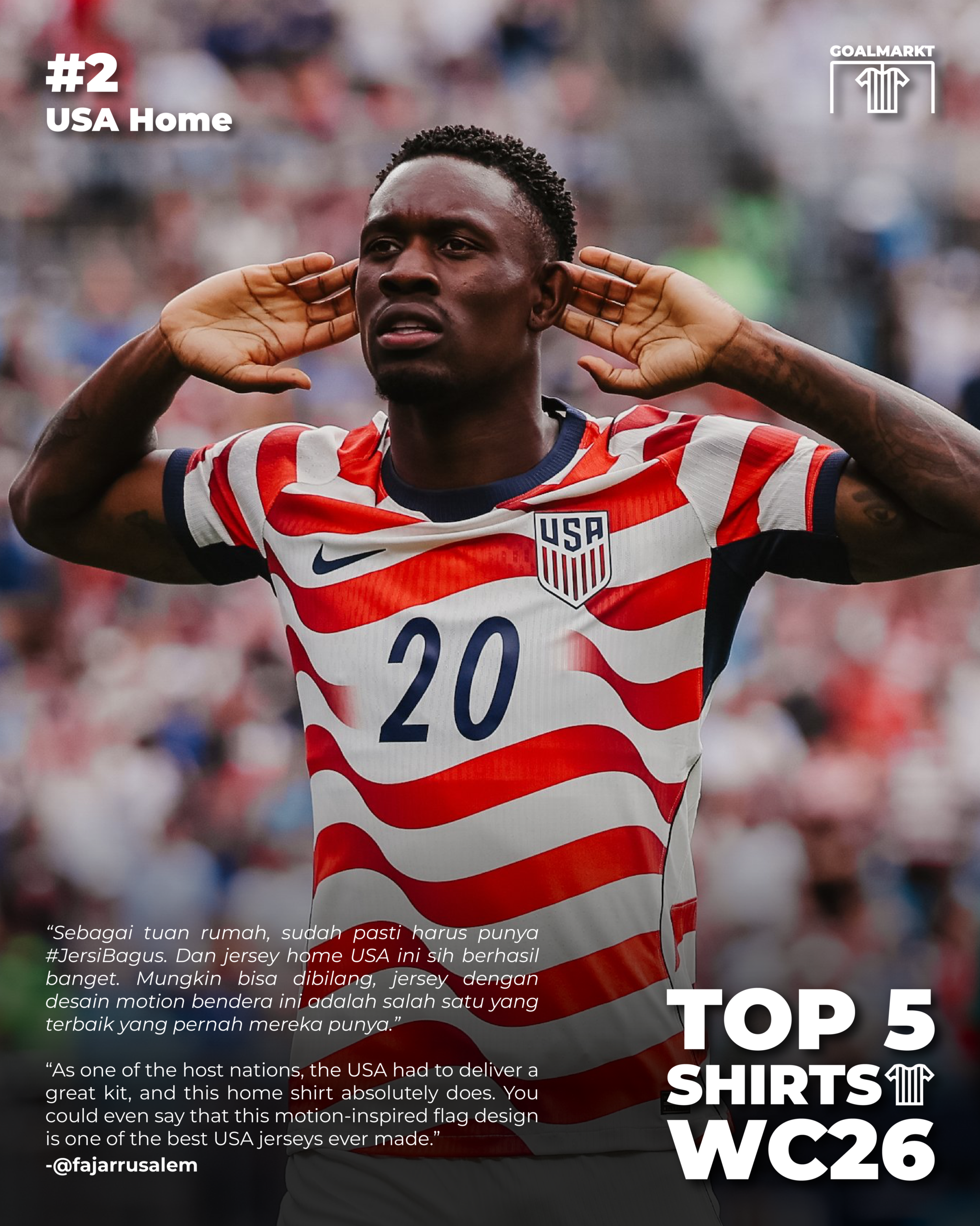 USA Home Nike WC26 - Top 5 Shirts by @fajarrusalem