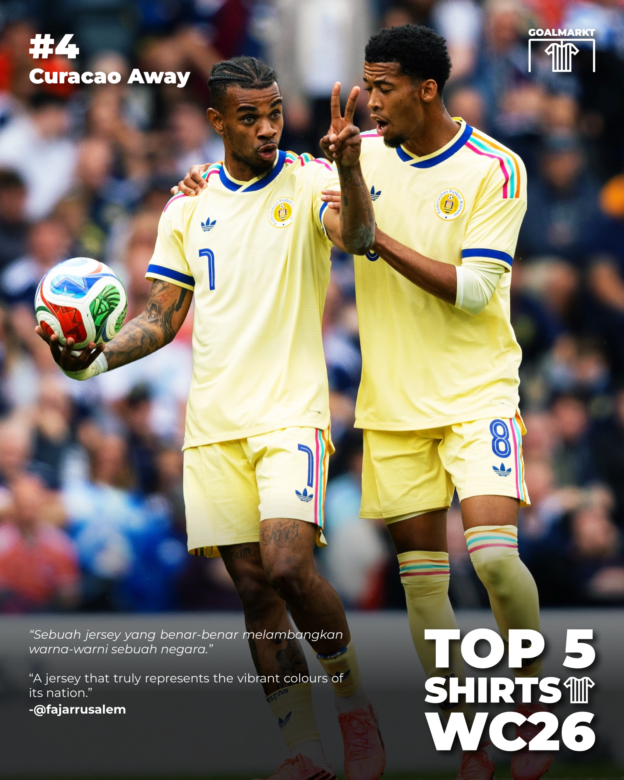 Curacao Away Adidas WC26 - Top 5 Shirts by @fajarrusalem